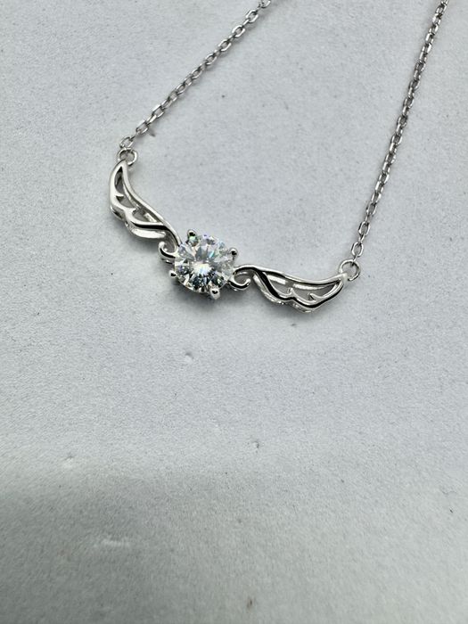 Сребърно колие с мойсанит (Диамант) 0.5 карата