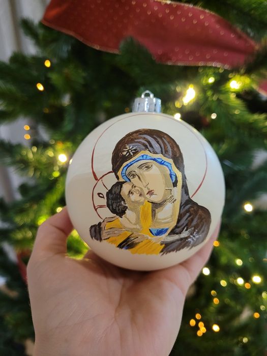 Glob cu icoana pictat manual