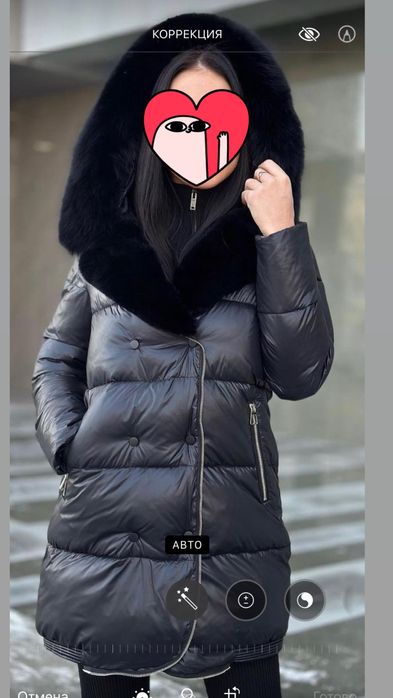 Зимний пуховик в черном цвете