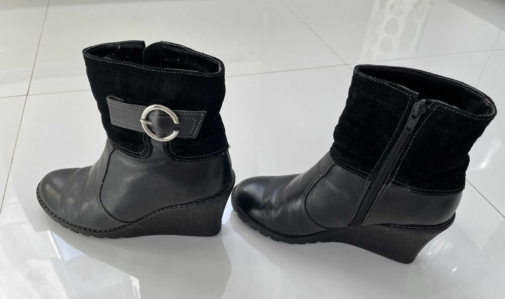 Ghete/cizme piele naturala, talpa ortopedica, dama, negre, marime 37