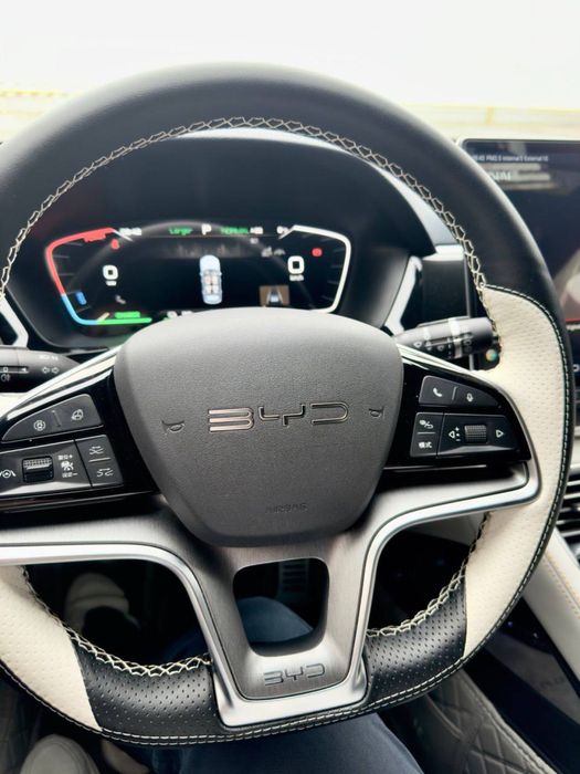 Чехол для руля из натуральной кожи для BYD с пошивом