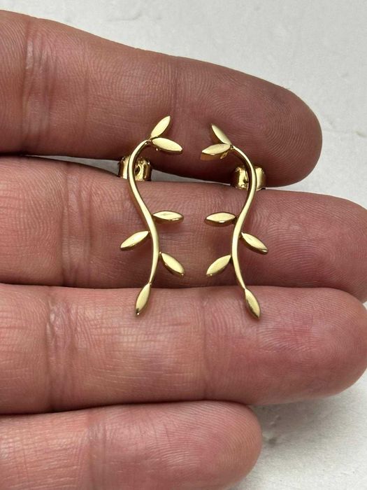 CERCEI AUR 18K - Ramurica stilizata cu frunze - 5g. - 495lei/gr. !