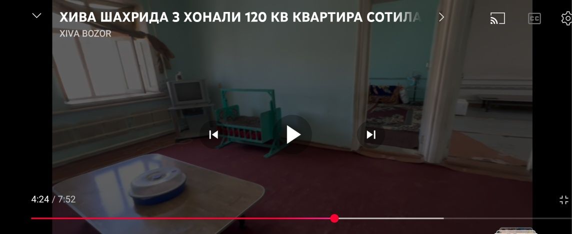 3 xonali kvartira sotiladi