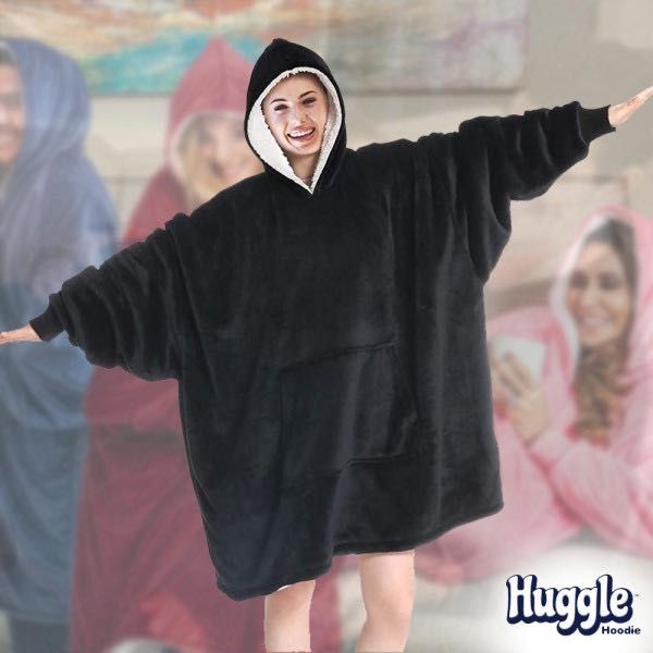 Плюшено Пухкаво Одеяло с Ръкави и Качулка Huggle Hoodie