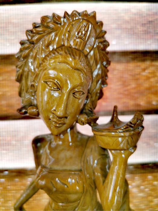 Картина златен Буда панел дървен масив дърворезба уникат голям 45х37х4