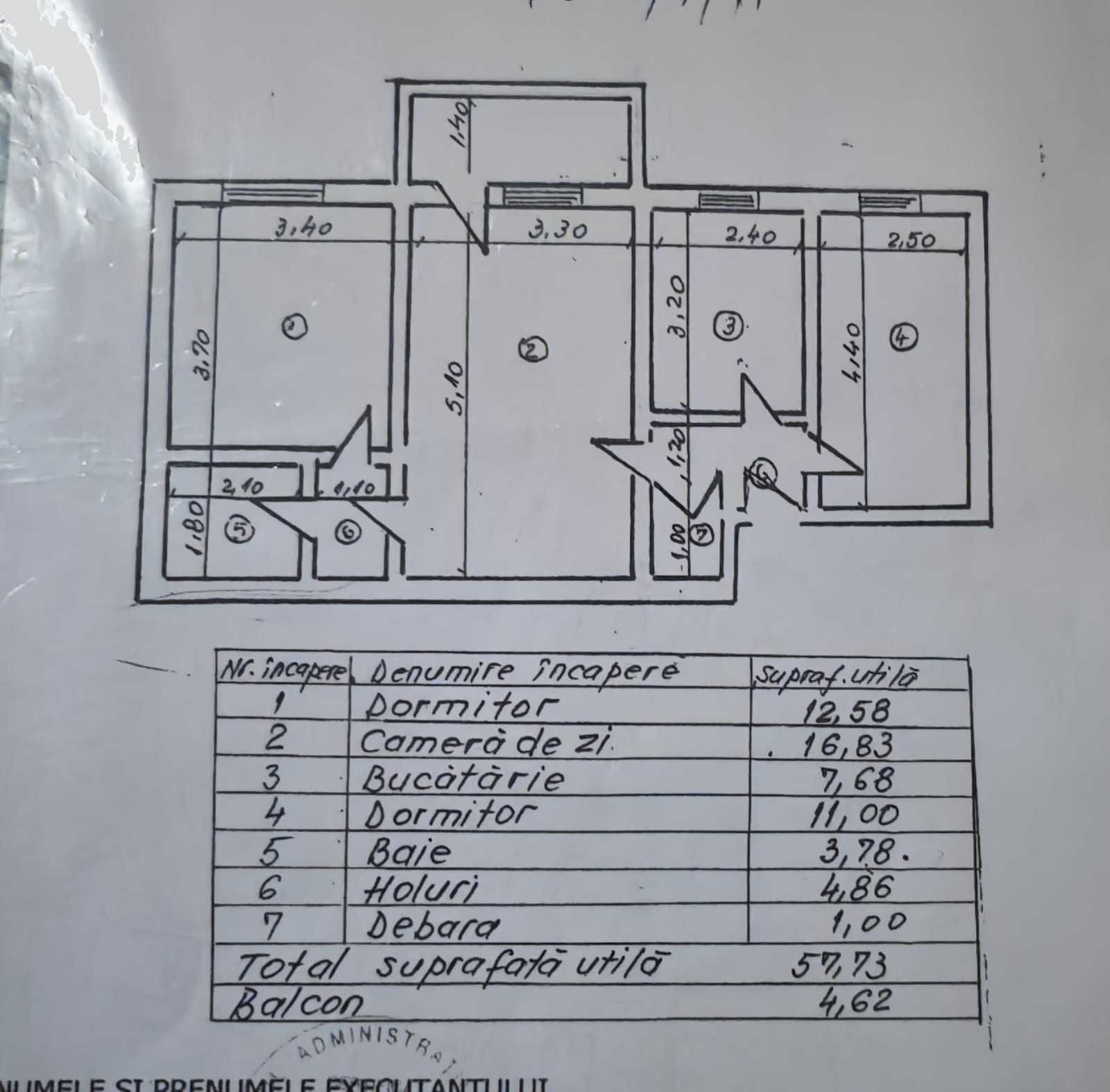 Apartament 3 camere de vanzare