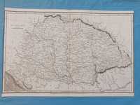 Harta Ungariei, a Transilvaniei si a Banatului, tiparita in anul 1810