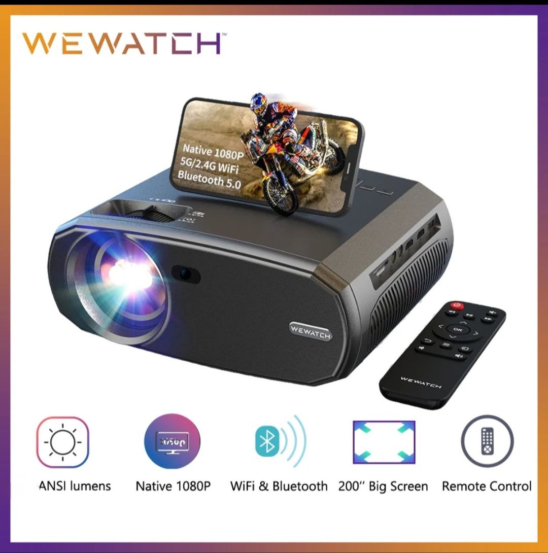 Проектор Wewatch v50 4к 1920х1080P FULLHD экран +подарок