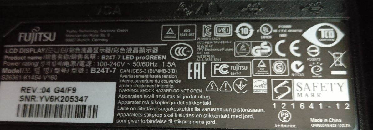 Monitor Fujitsu B24T-7 LED