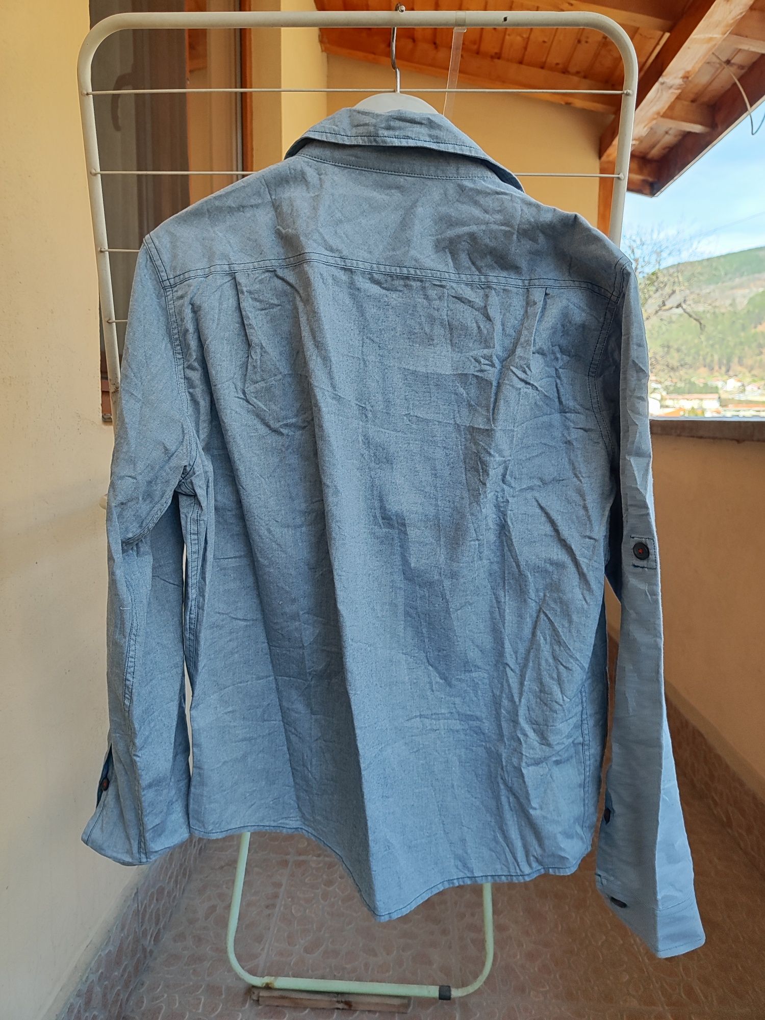 Мъжка риза Decathlon Chemise ml arp 100 uni blue - L размер