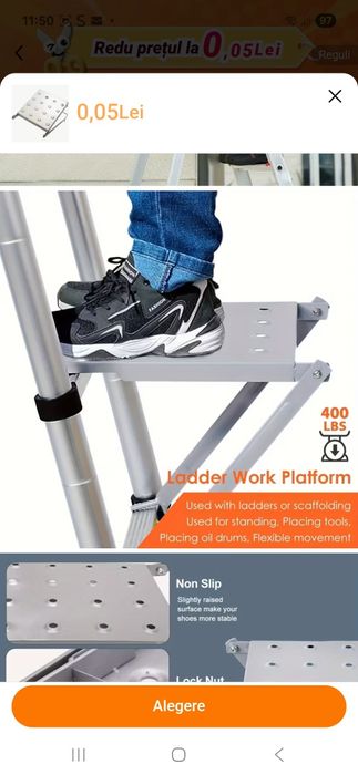 Platformă scară demontabilă