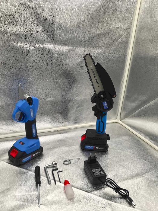Pachet scule electrice gradinarit – Drujba + Foarfeca, 48V