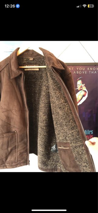 Geaca columbia din piele intoarsa