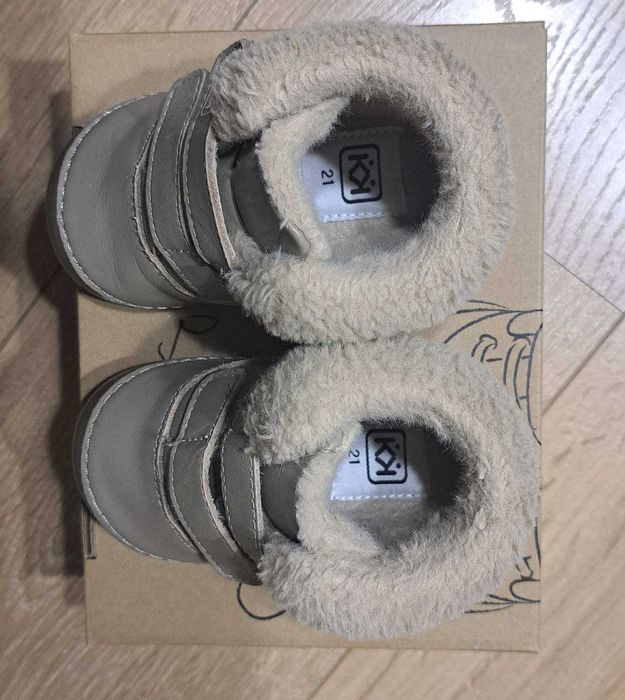 Бебешки боси обувки за уверени стъпки КК в светъл орех / Barefoot