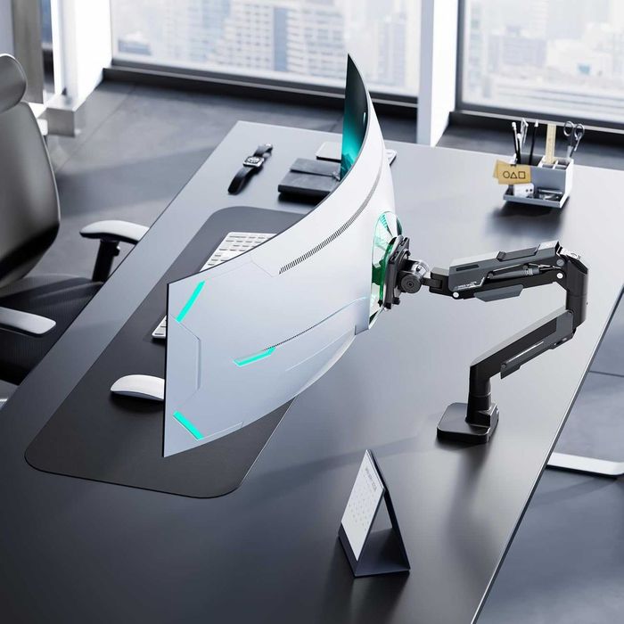 ARES WING газово пружинно рамо за ултраширок монитор плосък/извит 57"