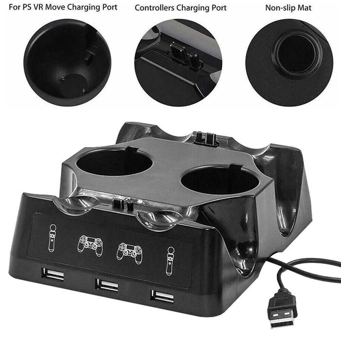 4 In1 Док станция Controller Dock Station Playstation PS4 PSVR VR Move
