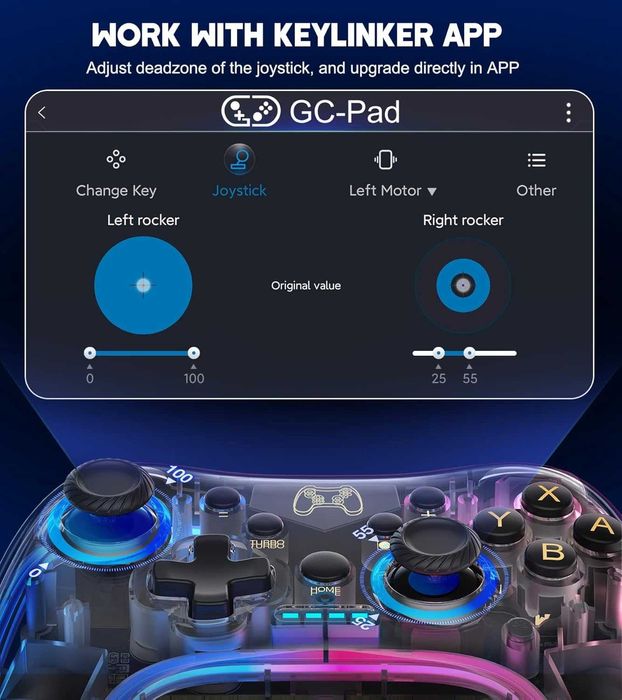 HASACOOL Wireless Controller Joystick Nintendo Switch RGB