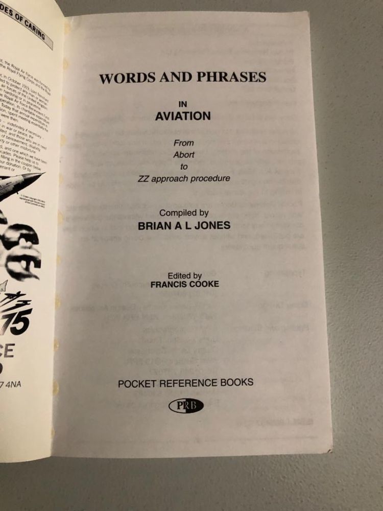 Words and phrases in aviation Brian A.L. Jones