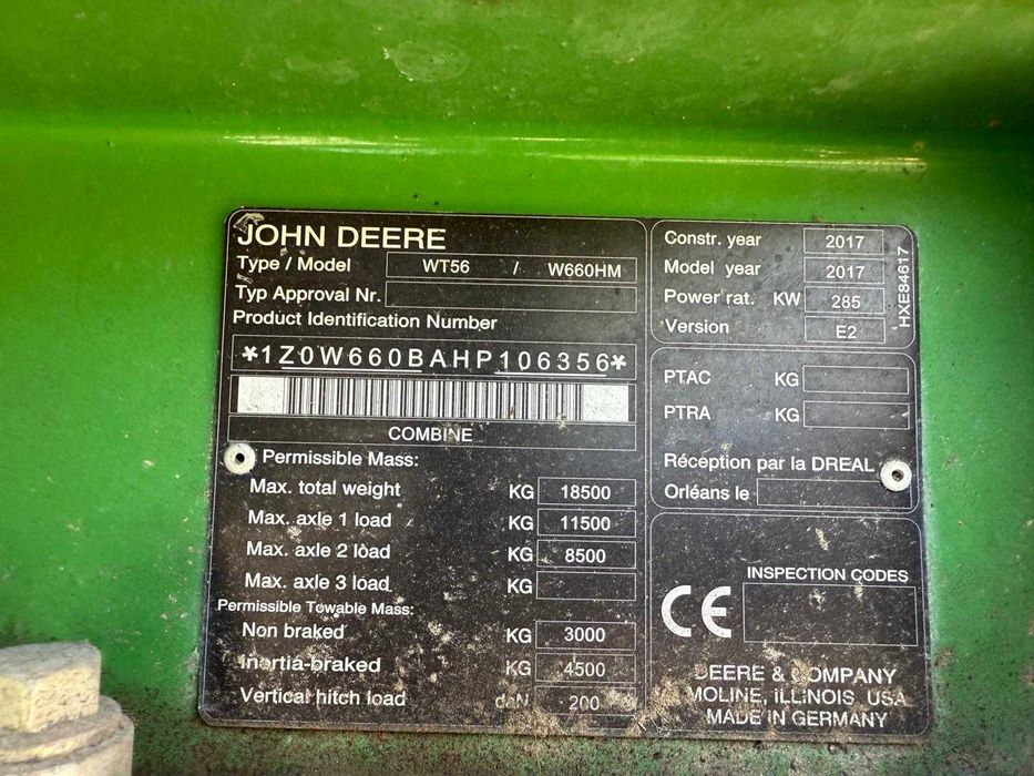 Combina John Deere W660 HILLMASTER