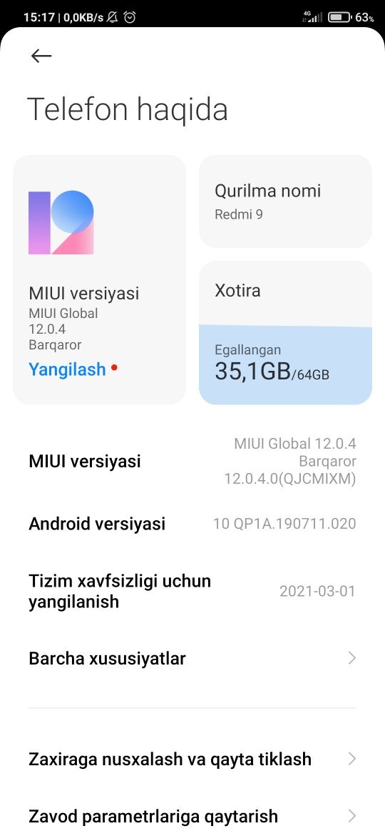 Redmi 9 sotiladi