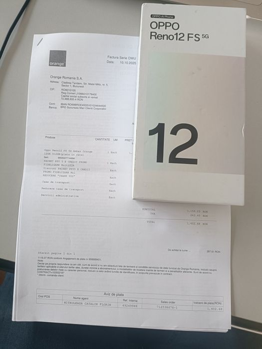 Oppo reno 12 FS  5G Nou cu garanție  2 ani