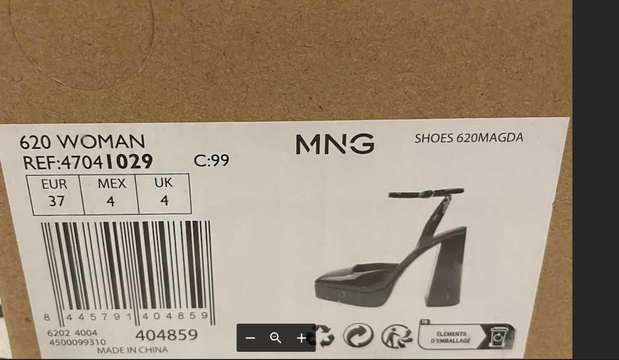 Mango MNG дамски лачени обувки на платформа