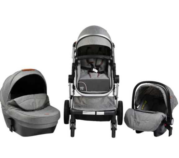 МОНИ Комбинирана количка 3в1 POLLY СИВ