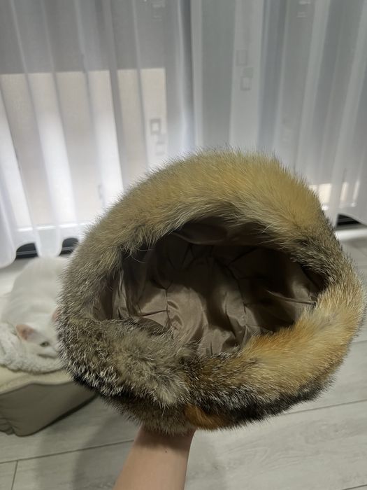 Caciula blana naturala vulpe canadiana