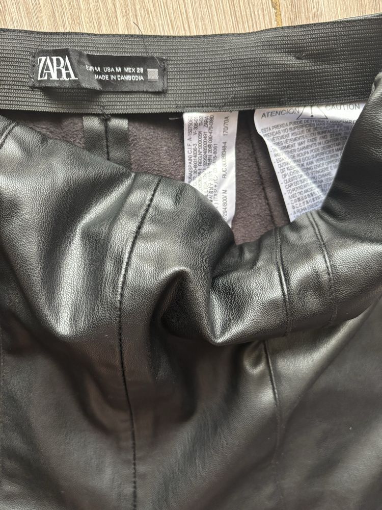 ZARA Кожен клин панталон