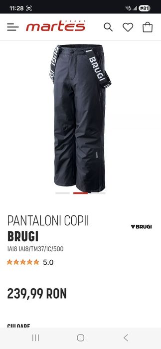 Pantaloni schi pentru fete