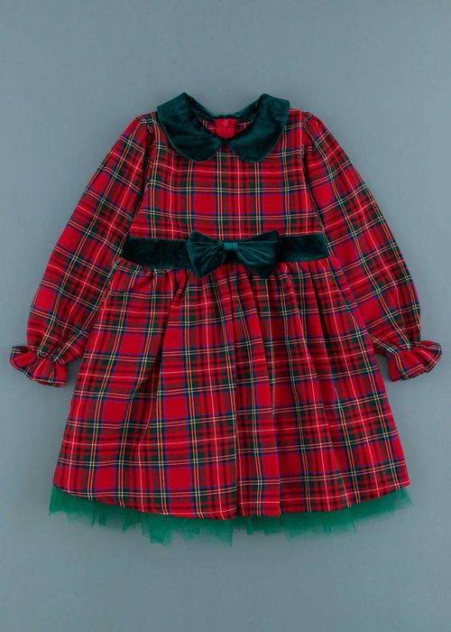 Детска карирана рокля, Червен Цвят