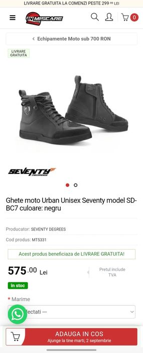 Ghete moto unisex -Seventy