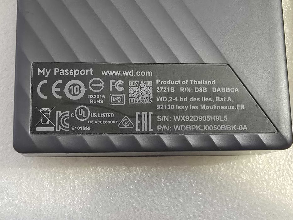 Hard disk extern Western Digital External Passport  5TB USB 3.2 2.5''
