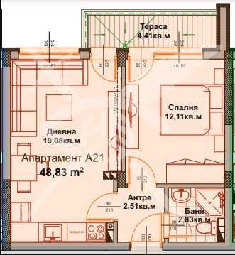 Продава се Двустаен апартамент в Айтос - 48 кв.м за 1065 €/кв.м - Снимка #1