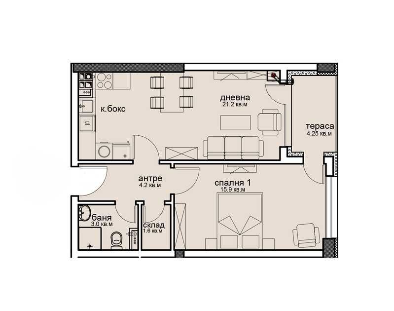 Продава се Двустаен апартамент в София, Витоша - 59 кв.м за 2877 €/кв.м - Снимка #3