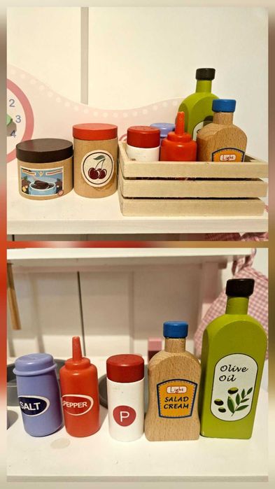 Детска кухня от дърво + много уреди и аксесоари