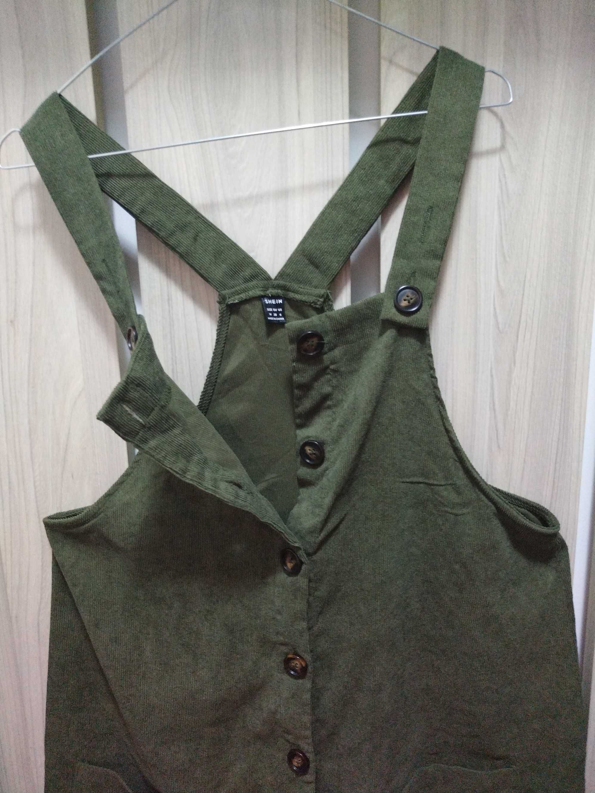 De vanzare sarafan gravida, verde, luat de pe shein, marime 38