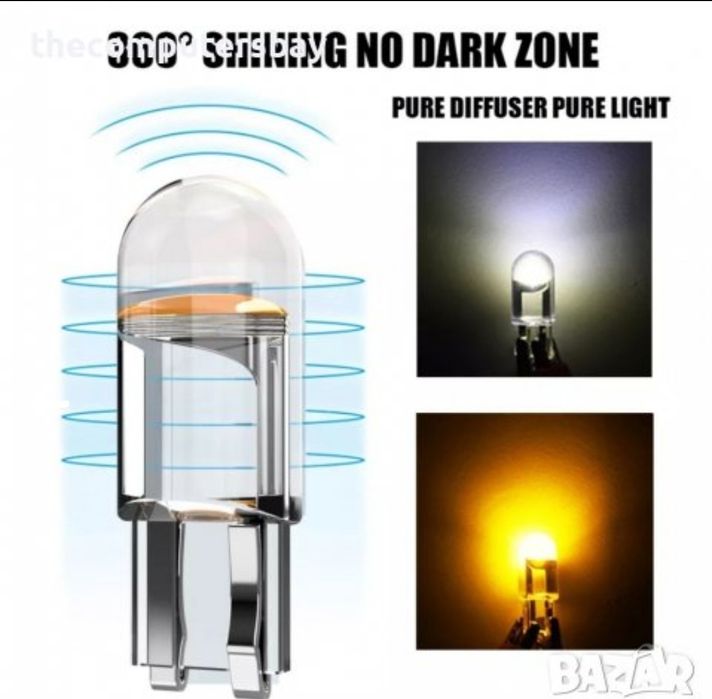 Led крушки T10 W5W габаритни 7 цвята, 12v , 6000k лед лампа