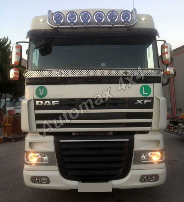 Bullbar, bara inox, suport proiectoare plafon DAF XF 95, DAF XF 105
