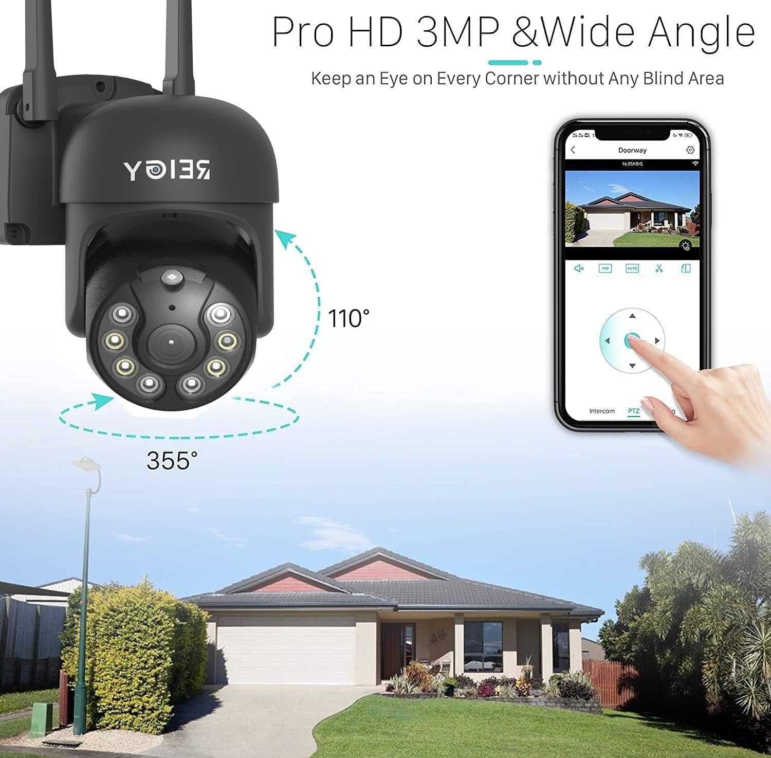 Пълен комплект за видеонаблюдение от REIGY 3MP WIFI P2P с 1TB