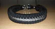 Brățară paracord Nautic Stitch gri cu ancoră și inel din inox