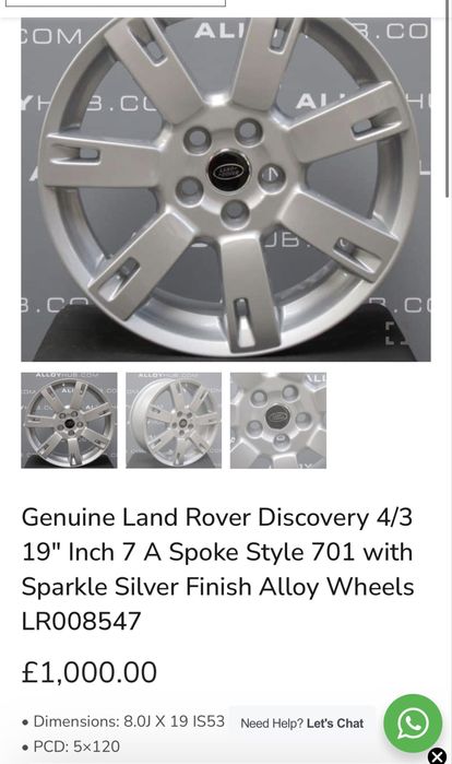 Jante Range Rover originale r19 5x120