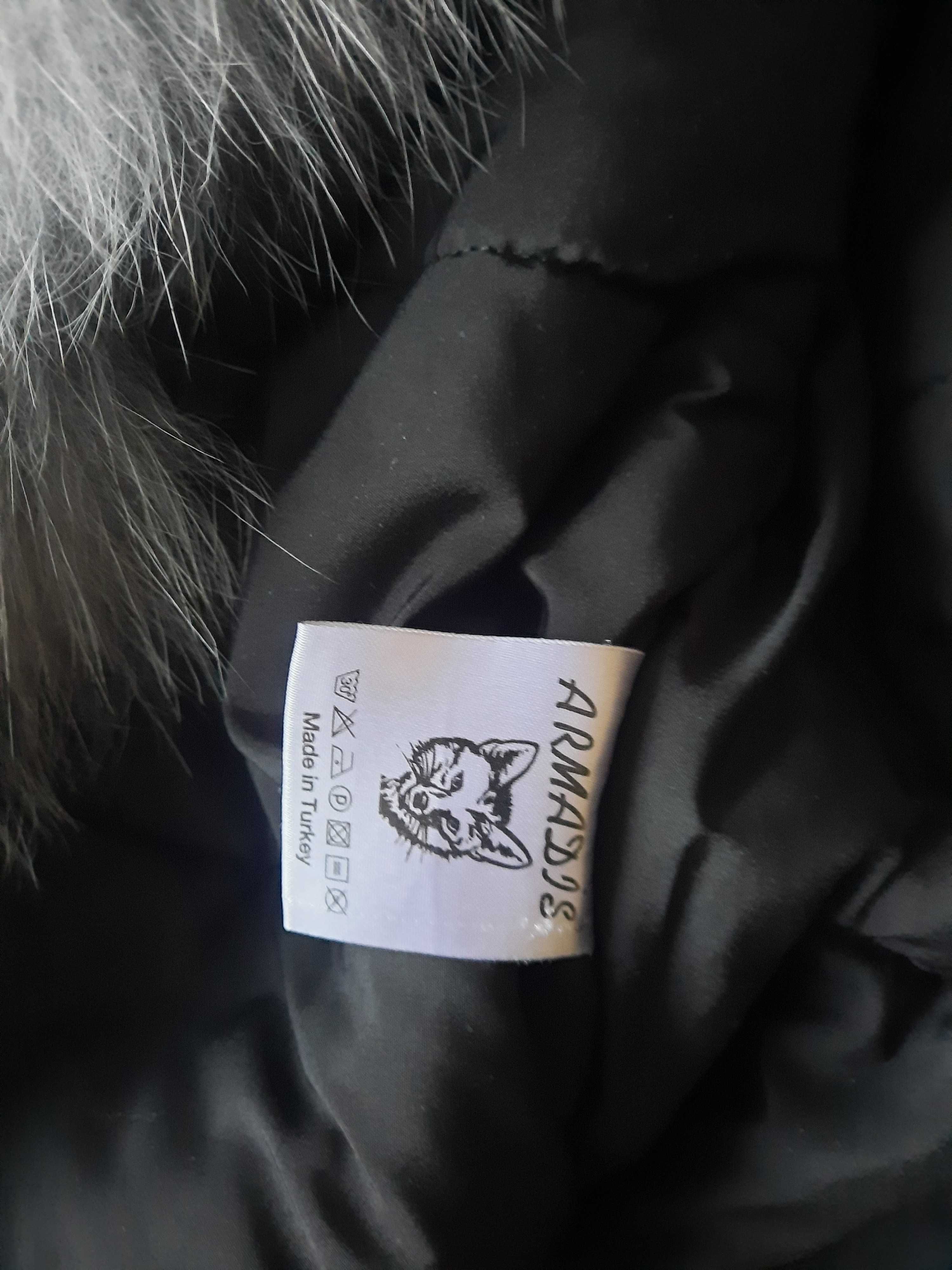 Haina blana naturala geaca parka  impermeabila