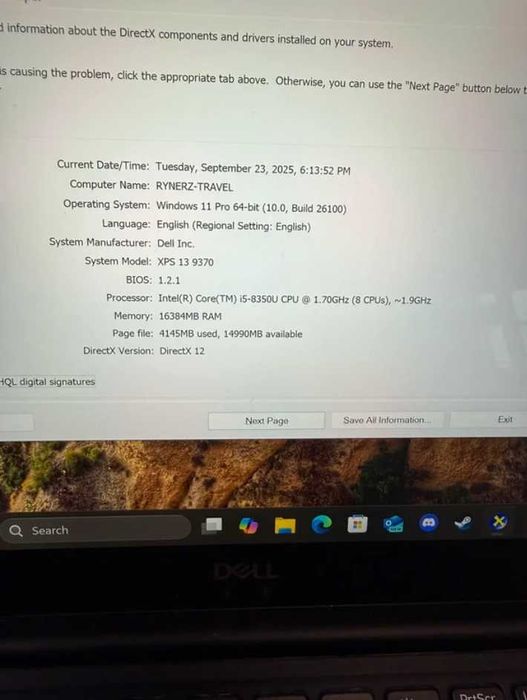 Dell XPS 13 9370 – i5, 16GB ram, 256GB ssd, UHD Touch