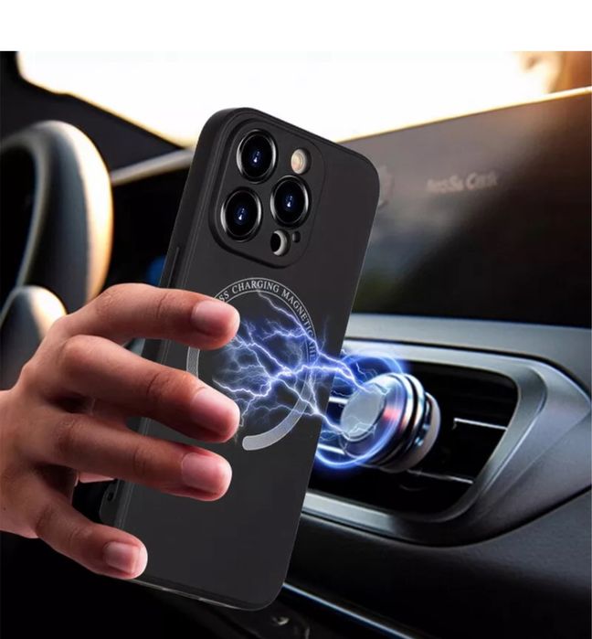 Husa cu microfibra compatibila MagSafe pt iPhone 16 Pro / 16 Pro Max