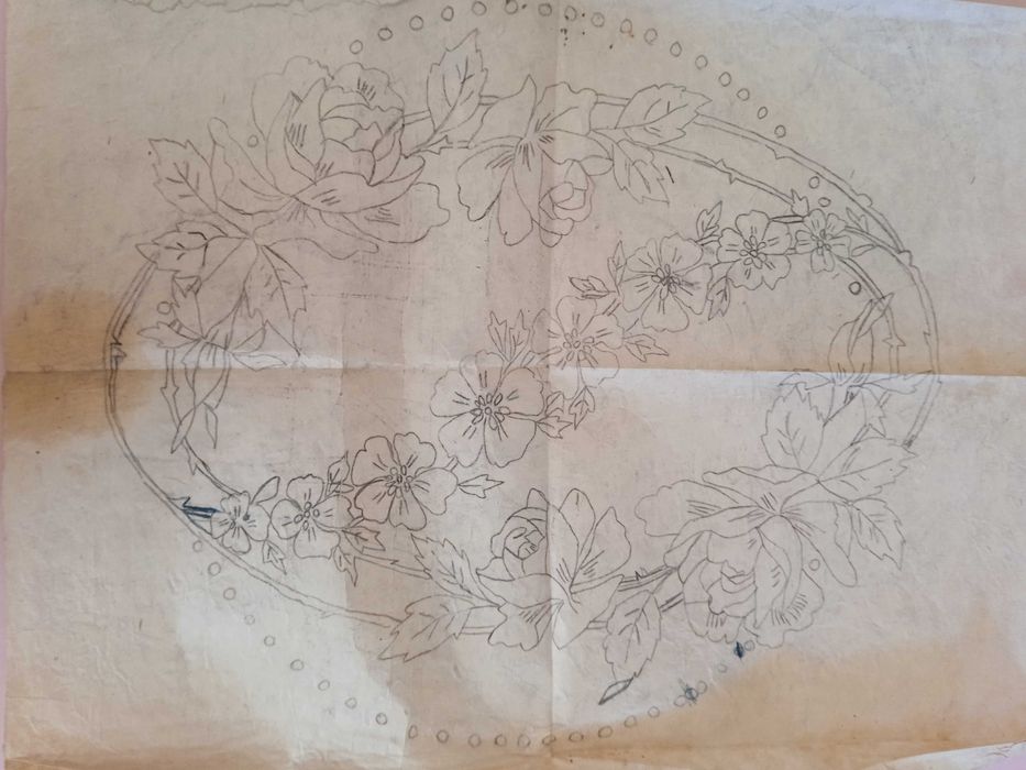 Скица скици старинни за бродерия на "ришелье", бод