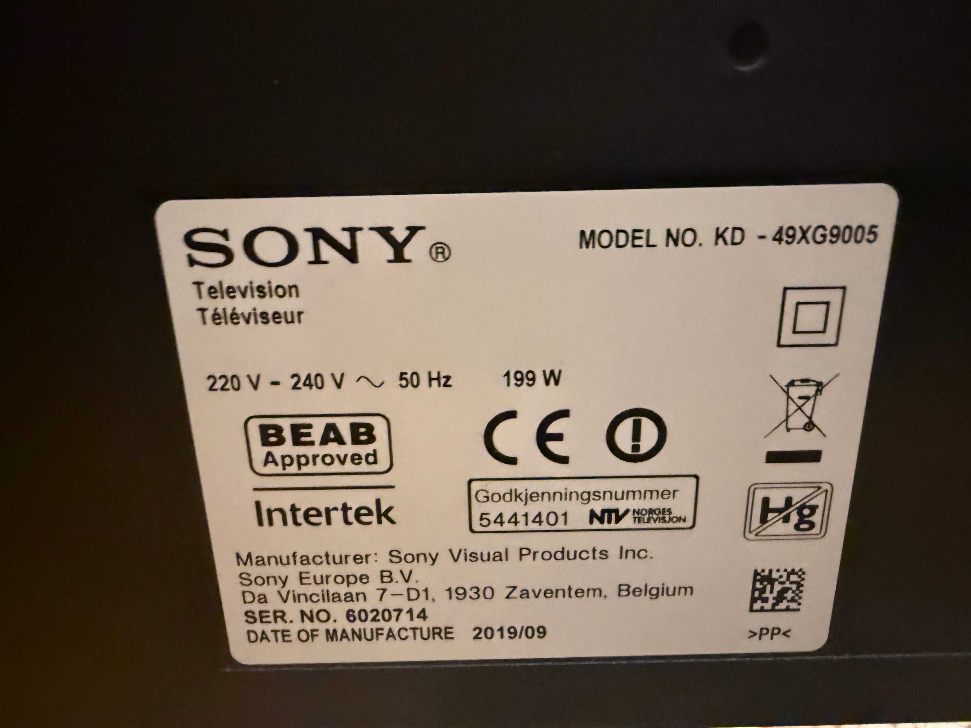 Televizor Sony 49XG9005 ecran spart