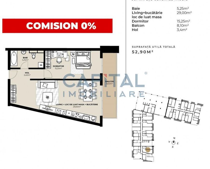 Apartament 2 camere – Marasti, bloc nou in constructie