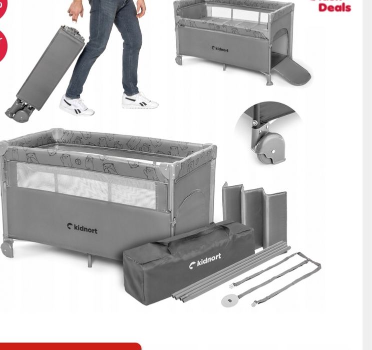 Patut pliabil bebe țarc calatorie pat cosleeping laterala glisanta cul