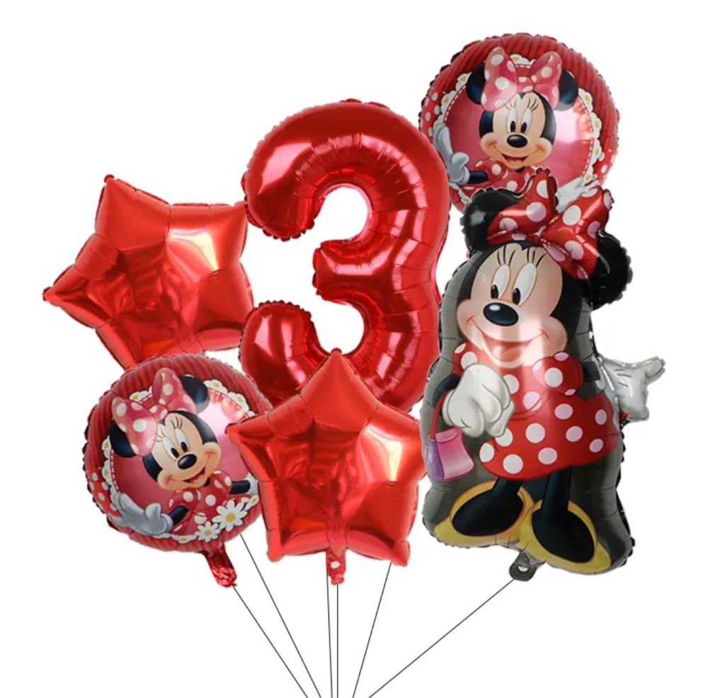 Set aniversar Minnie Mouse+ bonus 10 baloane latex